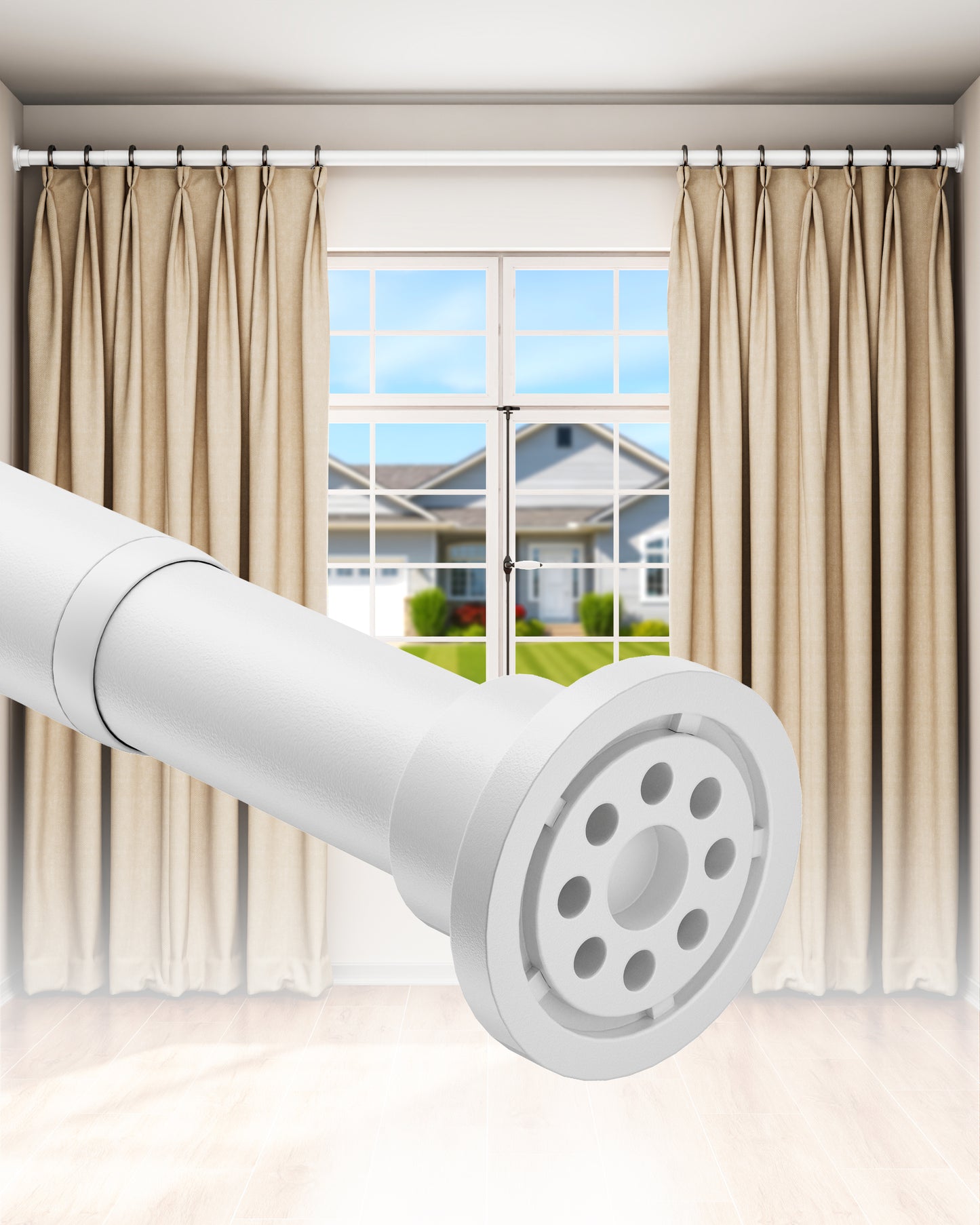 EZ03XL Tension Curtain Rods for Windows, 42 to 160 Inches