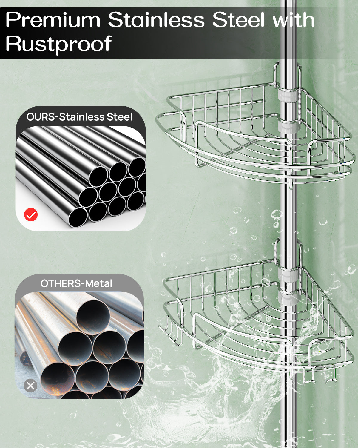 EZ01 Shower caddy Tension Pole