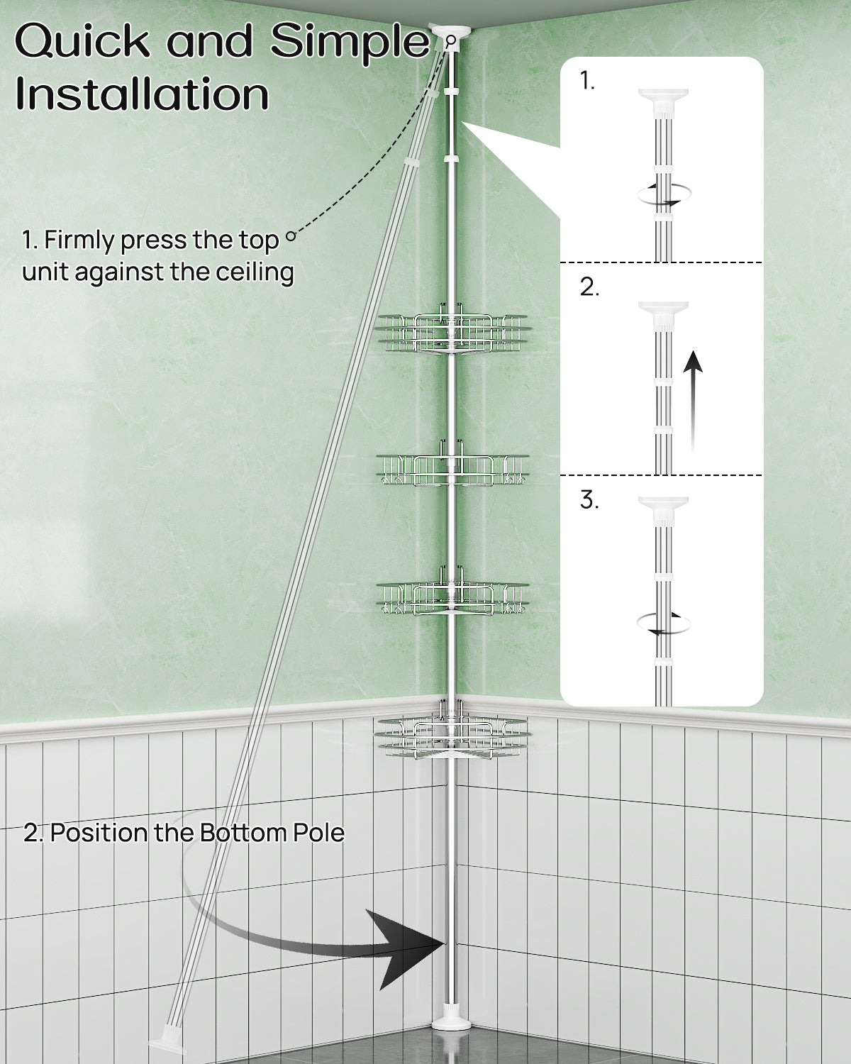 EZ01 Shower caddy Tension Pole
