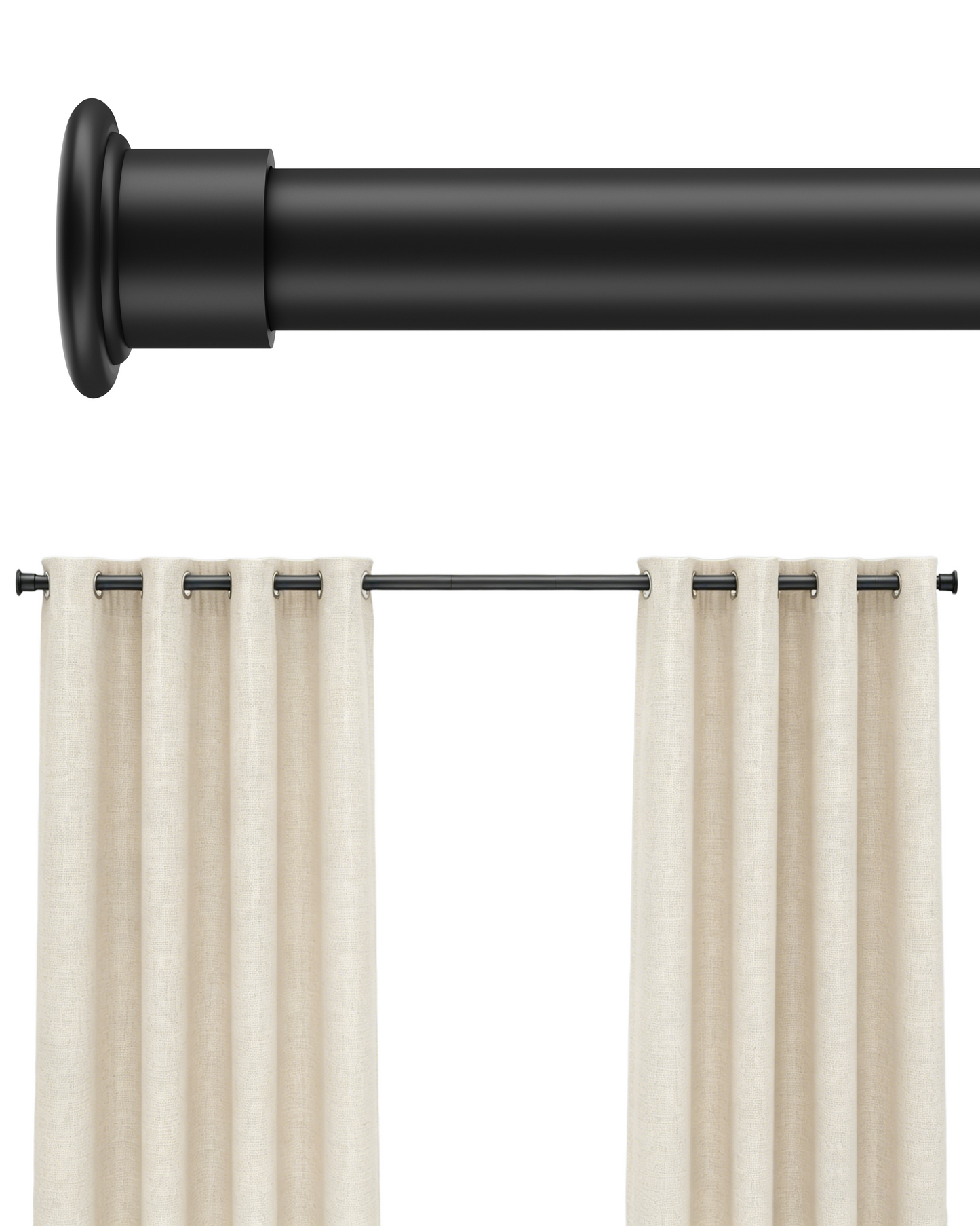 EZ02M Tension Curtain Rod, 35 to 76 Inches