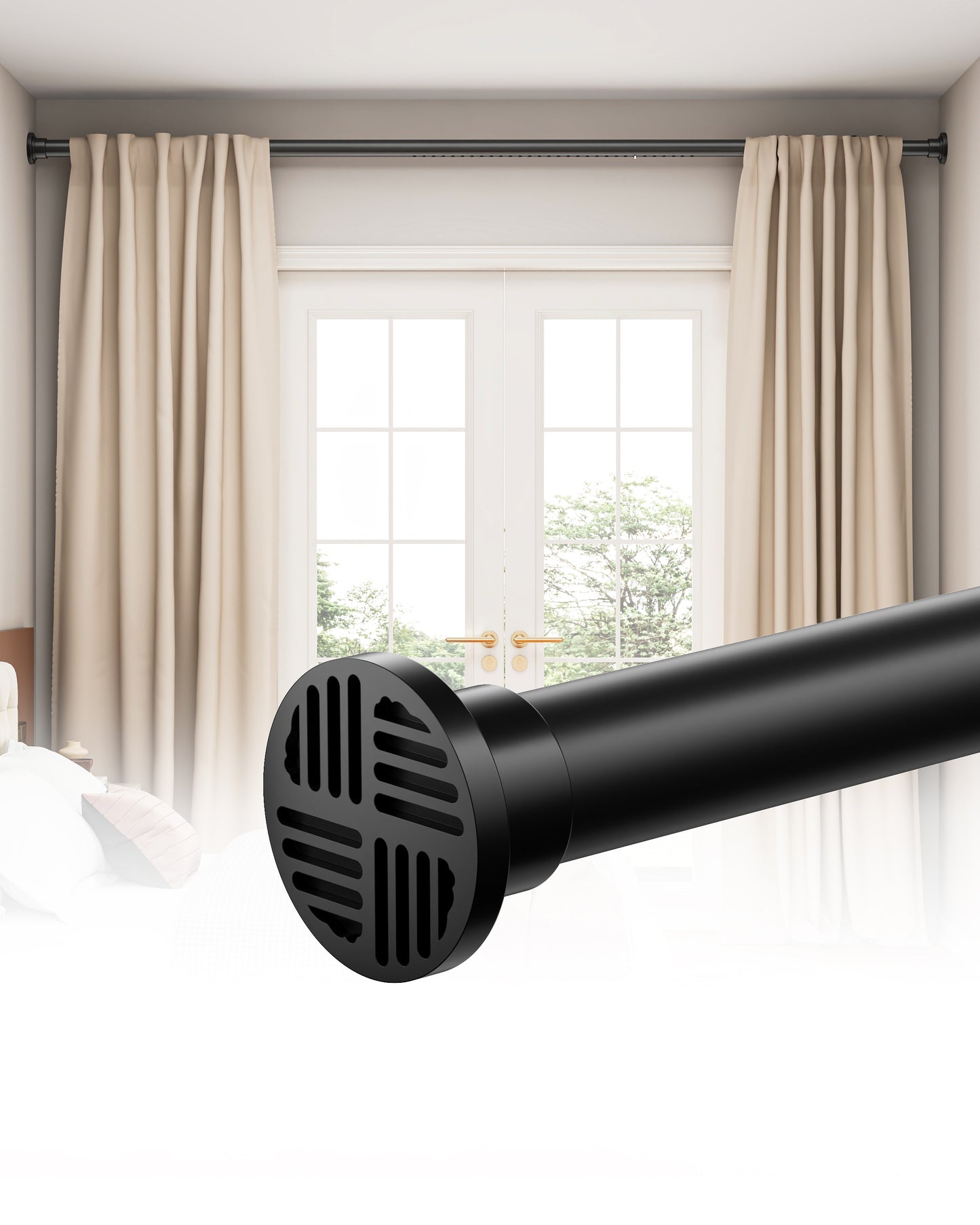 EZ06L Tension Curtain Rod by EZFurni, 82 to 123 Inch
