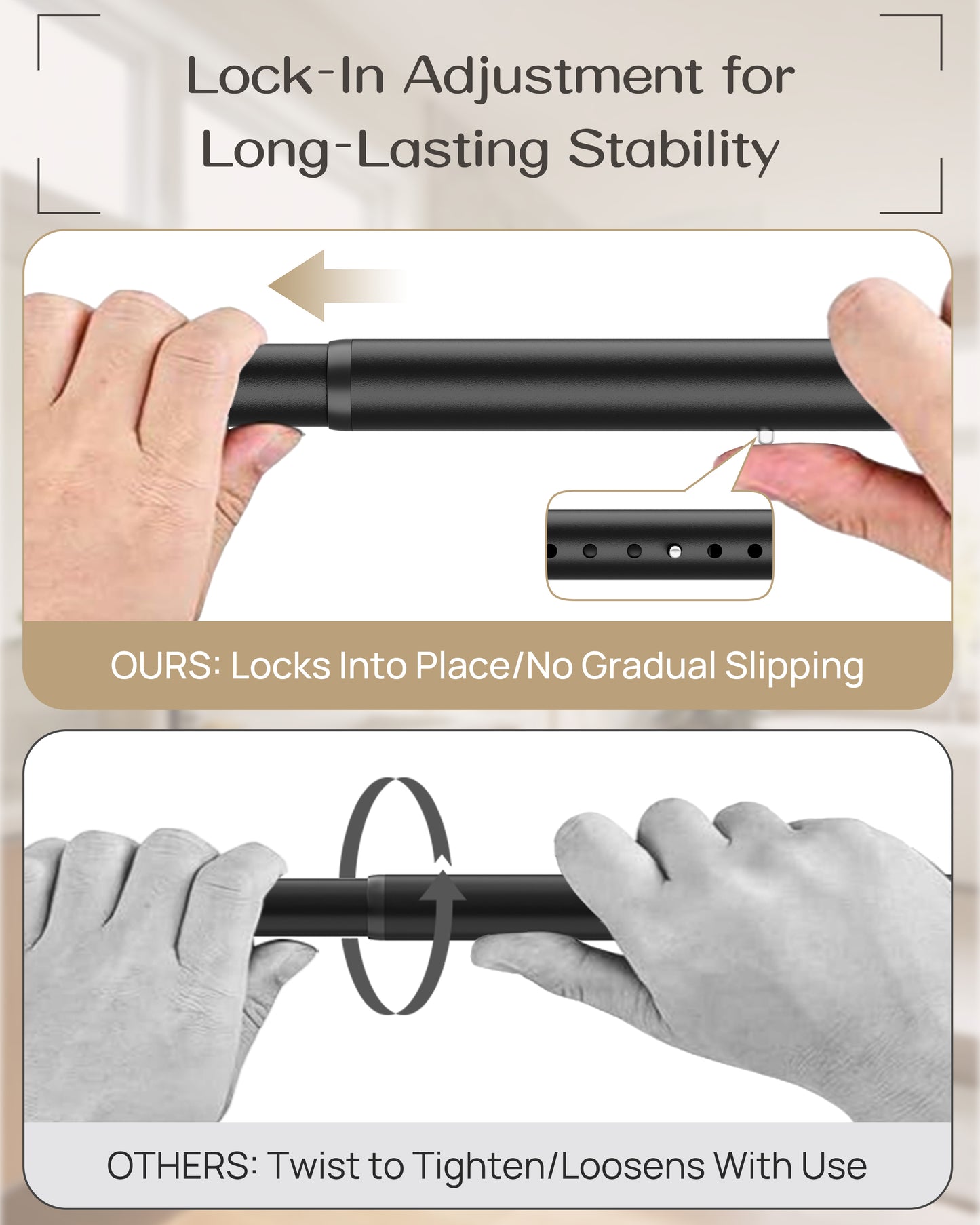 EZ03M Heavy Duty Tension Curtain Rod by EZFurni,35 to 76 Inches