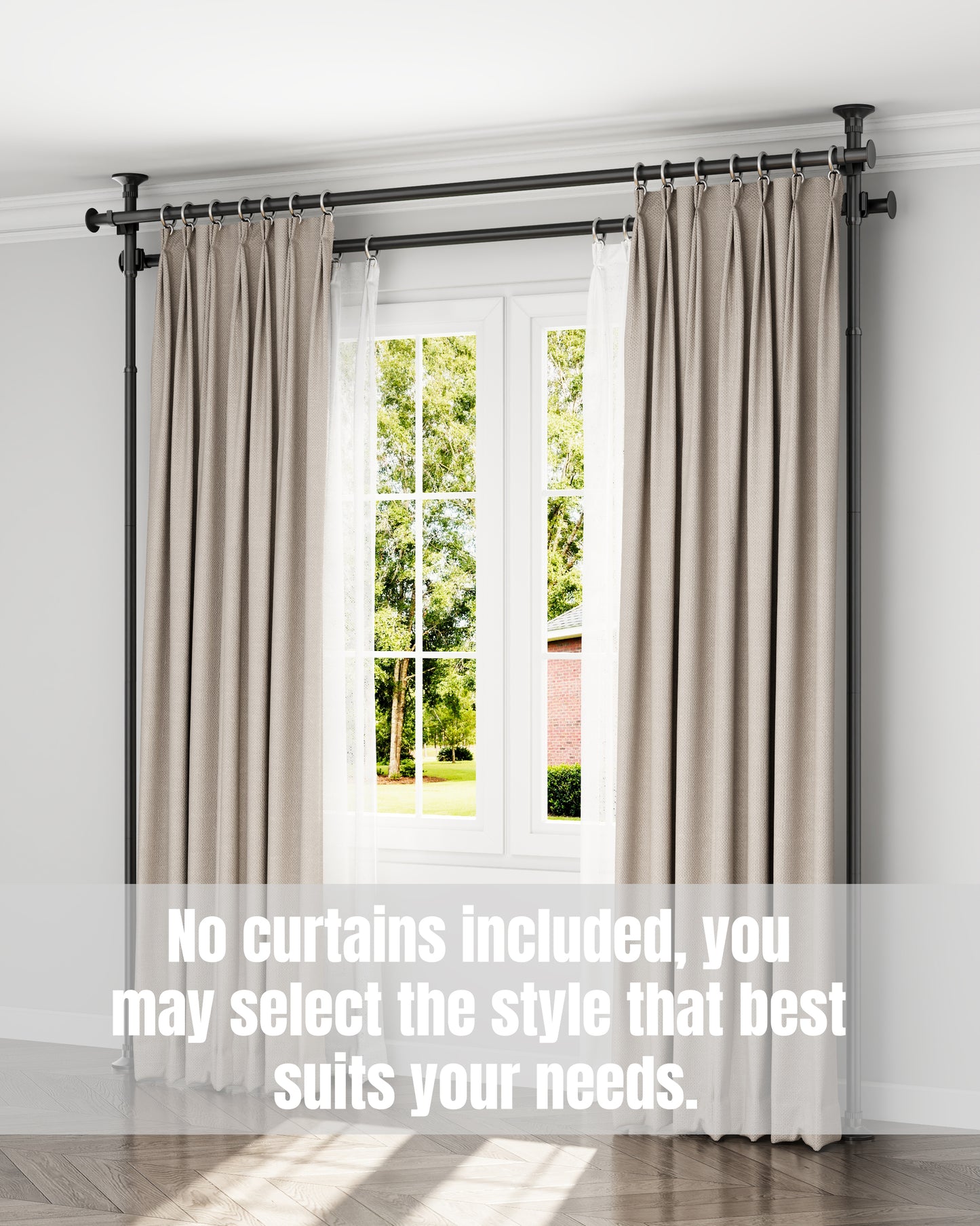 EZ05 Tension Curtain Rod For Windows,2+2