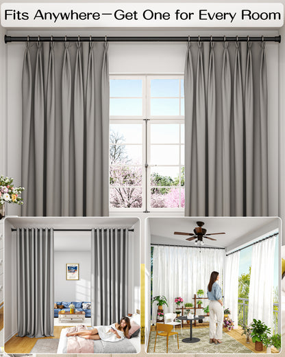 EZ02L Tension Curtain Rod, 42 to 123 Inches
