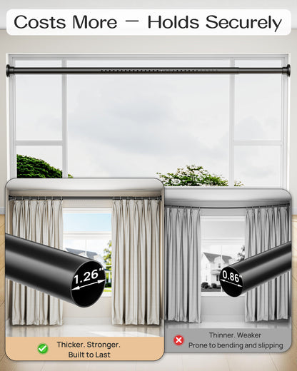 EZ06L Tension Curtain Rod by EZFurni, 82 to 123 Inch