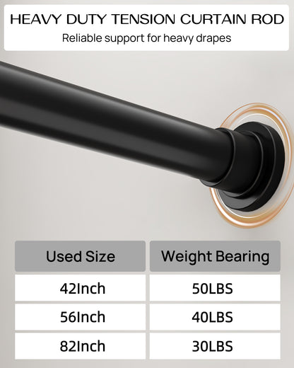 EZ06M Tension Curtain Rod by EZFurni, 42 to 82 Inch