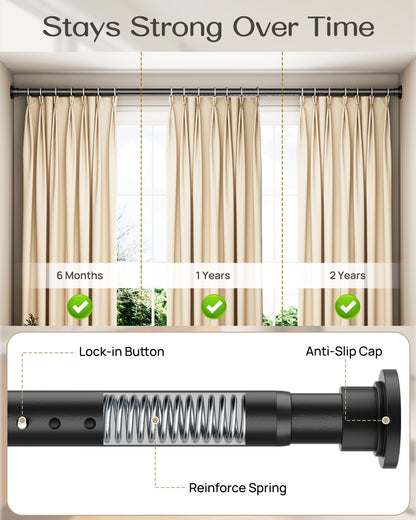 EZ03M Heavy Duty Tension Curtain Rod by EZFurni,35 to 76 Inches