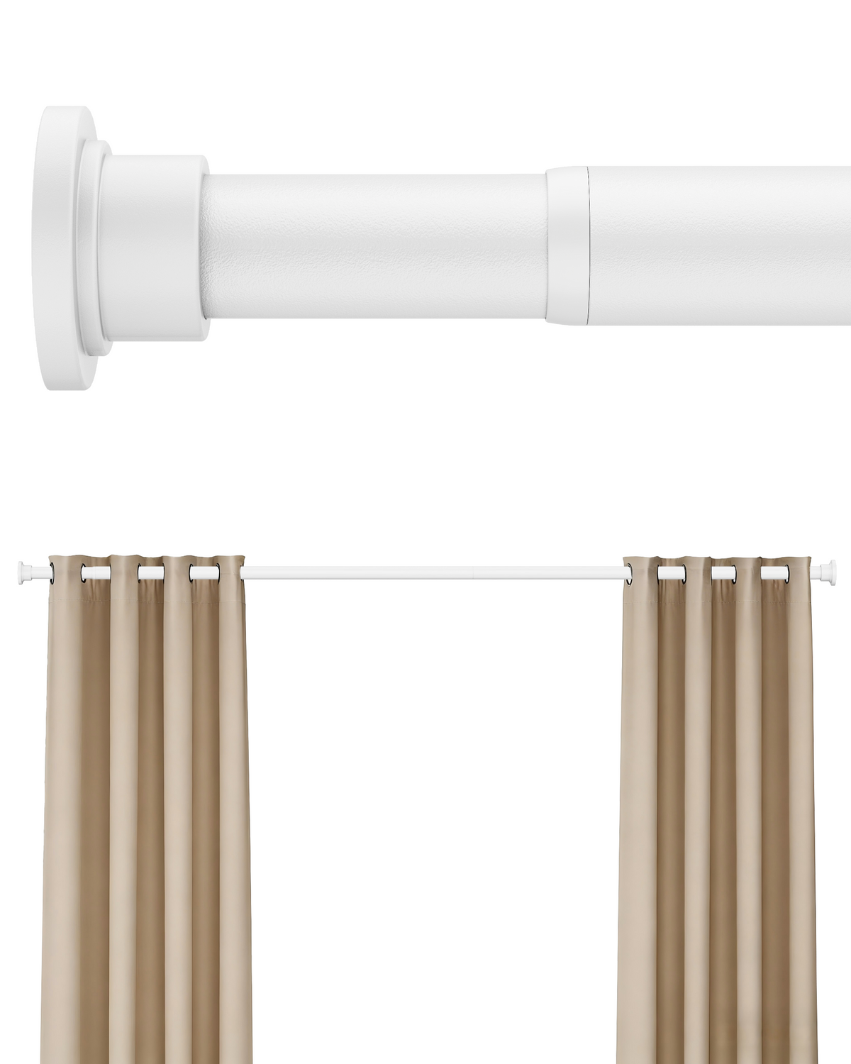 EZ03M Heavy Duty Tension Curtain Rod by EZFurni,42 to 76 Inches