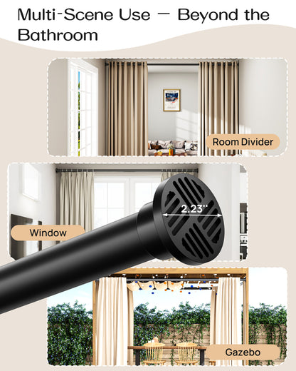 EZ06L Tension Curtain Rod by EZFurni, 82 to 123 Inch