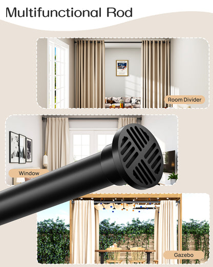 EZ06L Tension Curtain Rod by EZFurni, 82 to 123 Inch