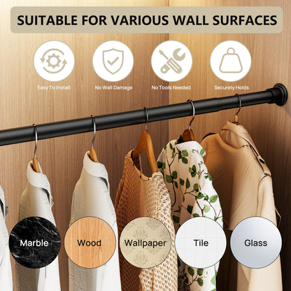 EZ02S Tension Curtain Rod, 28 to 43 Inches