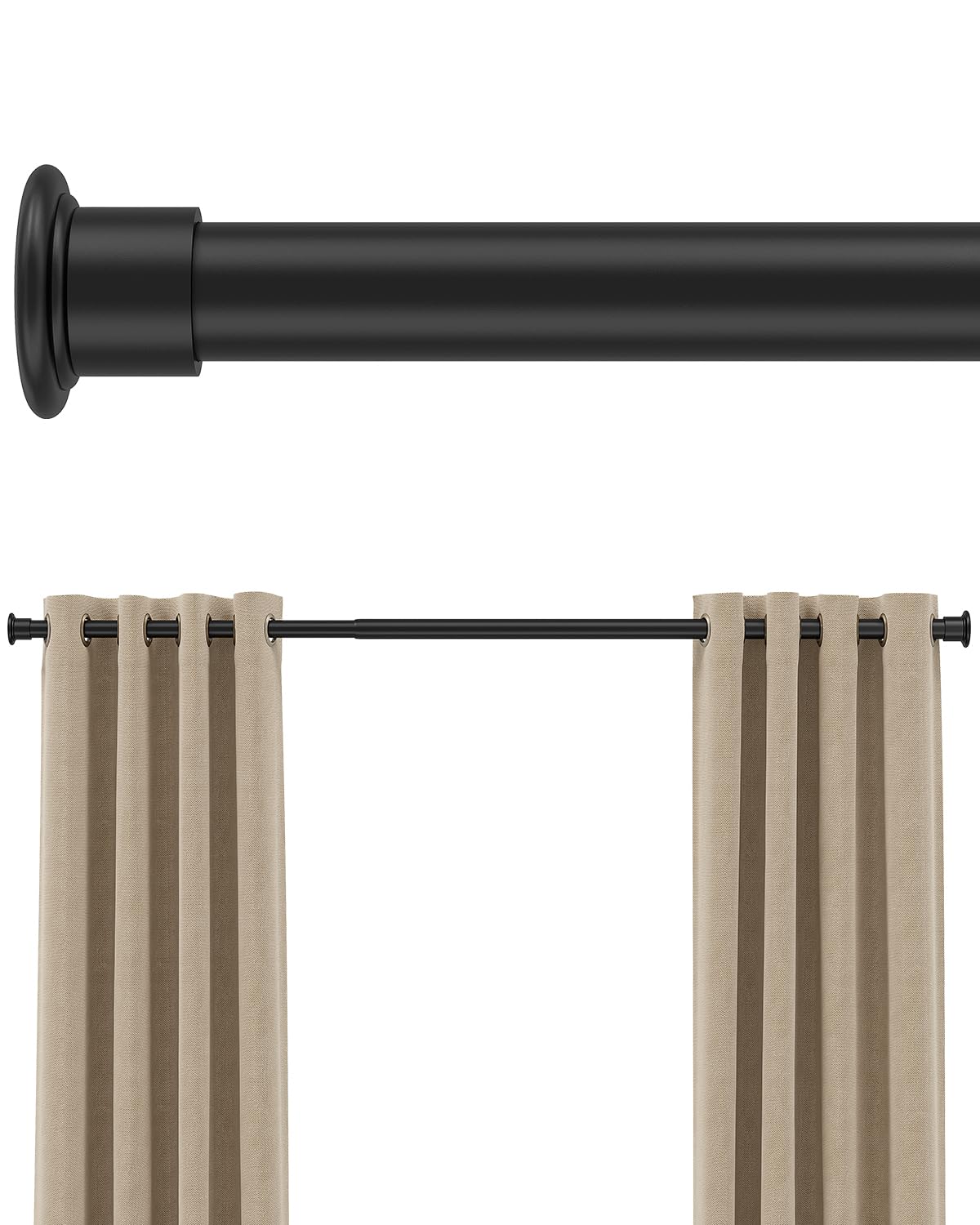 EZ02XL Tension Curtain Rod, 123 to 160 Inches