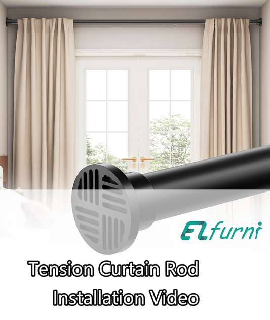 EZ06L Tension Curtain Rod by EZFurni, 82 to 123 Inch